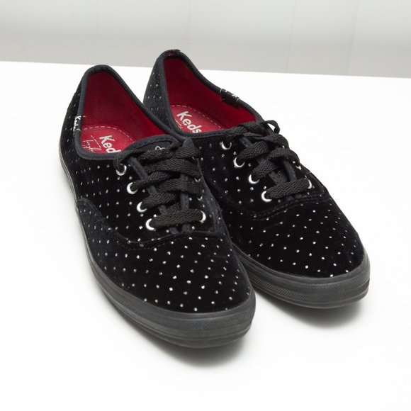 Keds Shoes - Keds Sparkle Polka Dots on Black Velvet